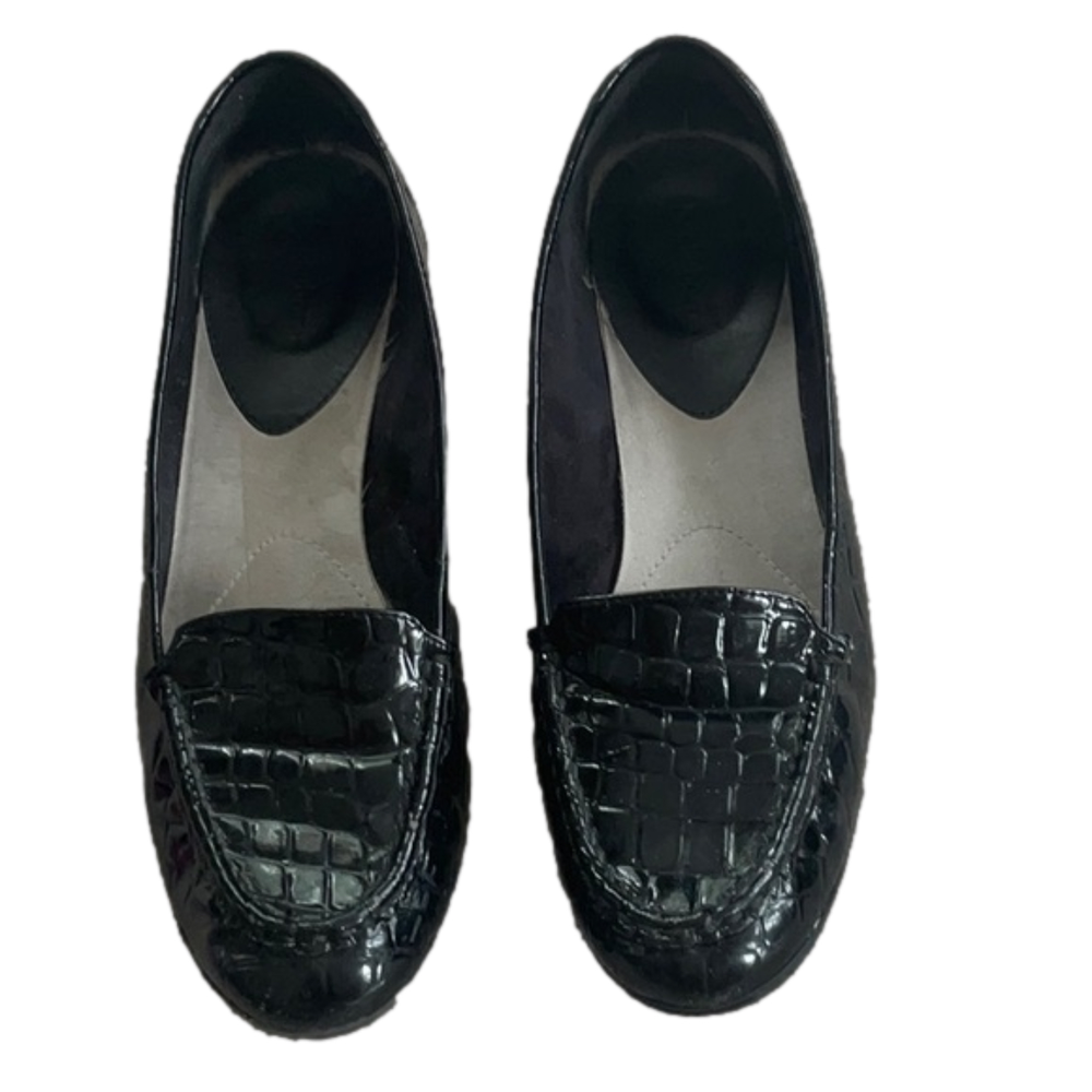 Liz Claiborne Stewart Black Patent Leather Shoes US 9